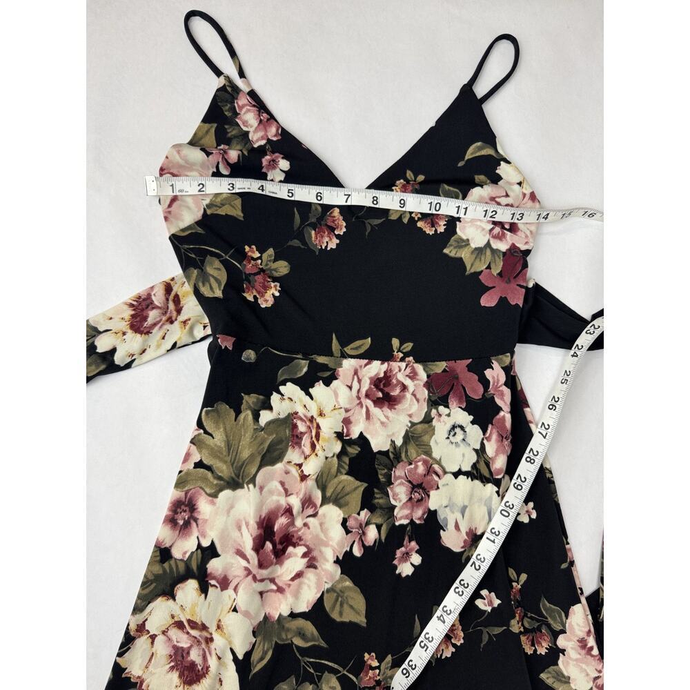 Windsor Black Floral Maxi Dress Boho Floral Cottagecore Evening Women's XS - Picture 2 of 8